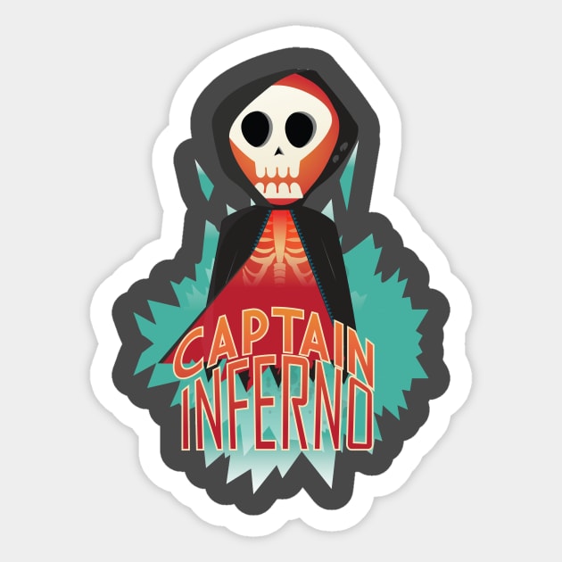 Captain Inferno Sticker by muscetiner